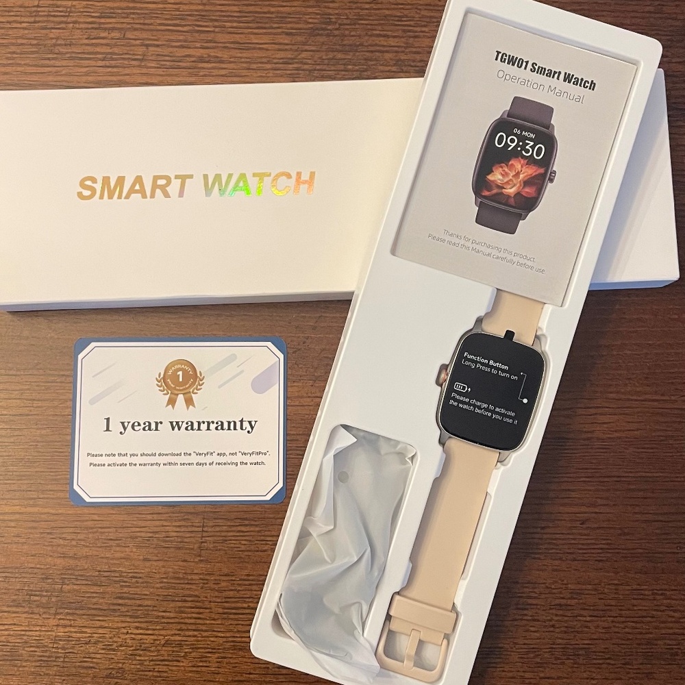 Smart Watch Heart Rate & Blood Oxygen Monitor, 100 Sports Mode, Android & iPhone